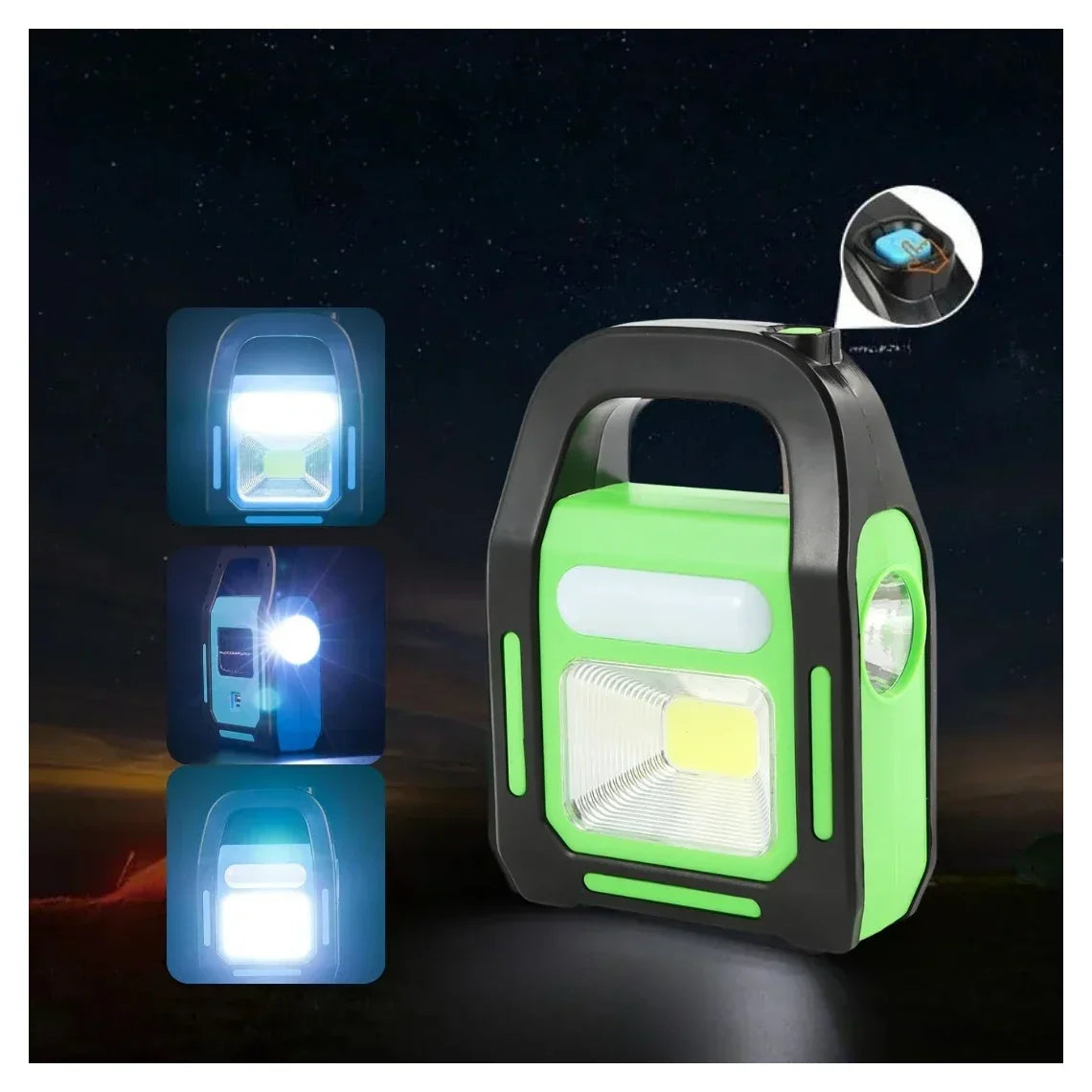 Hurry Bolt Emergency Light Three Light Source Work Light Rechargeable, Solar Charging, USB Charging